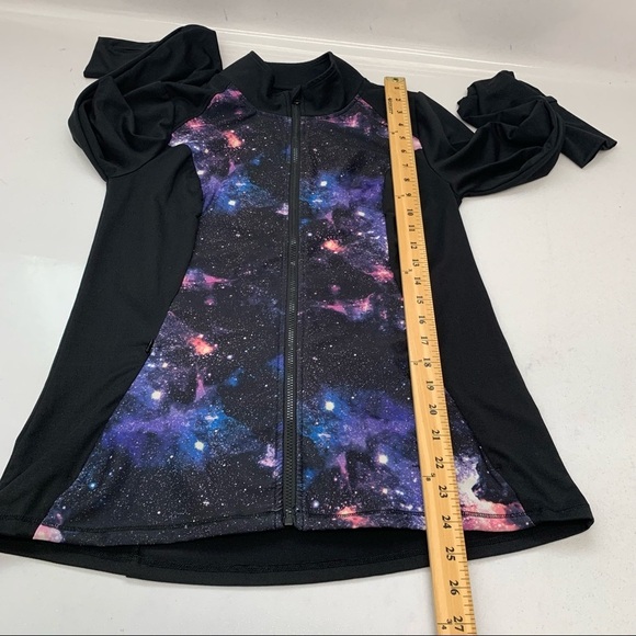 Her Universe Womans Zip Sweatshirt  Medium Black Space  Print Pockets Activewear - Picture 8 of 10
